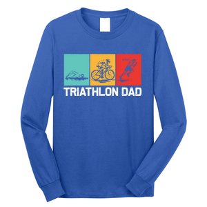 Cool Triathlon For Dad Father Swimming Running Swim Bike Run Gift Long Sleeve Shirt