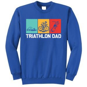 Cool Triathlon For Dad Father Swimming Running Swim Bike Run Gift Sweatshirt