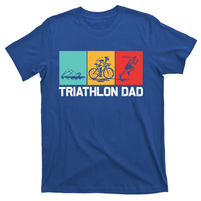 Cool Triathlon For Dad Father Swimming Running Swim Bike Run Gift T-Shirt