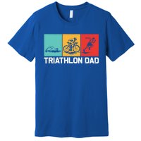 Cool Triathlon For Dad Father Swimming Running Swim Bike Run Gift Premium T-Shirt