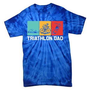 Cool Triathlon For Dad Father Swimming Running Swim Bike Run Gift Tie-Dye T-Shirt