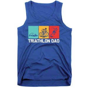 Cool Triathlon For Dad Father Swimming Running Swim Bike Run Gift Tank Top