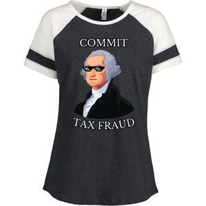 Commit Tax Fraud Enza Ladies Jersey Colorblock Tee