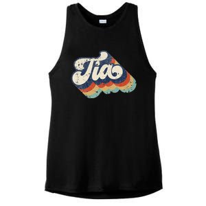 Cute Tia for Auntie Best Tia Ever Aunt Retro mom Ladies PosiCharge Tri-Blend Wicking Tank