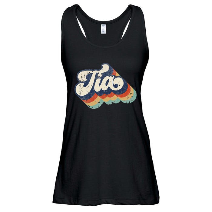 Cute Tia for Auntie Best Tia Ever Aunt Retro mom Ladies Essential Flowy Tank