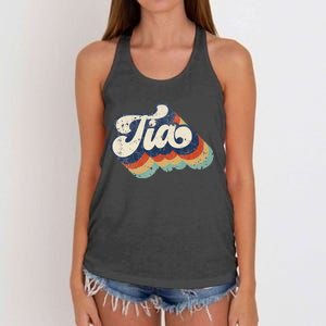 Cute Tia for Auntie Best Tia Ever Aunt Retro mom Women's Knotted Racerback Tank