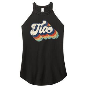 Cute Tia for Auntie Best Tia Ever Aunt Retro mom Women's Perfect Tri Rocker Tank