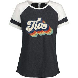 Cute Tia for Auntie Best Tia Ever Aunt Retro mom Enza Ladies Jersey Colorblock Tee