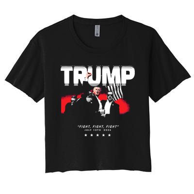 Ctespn Trump Fight Fight Fight July 13th 2024 Women's Crop Top Tee