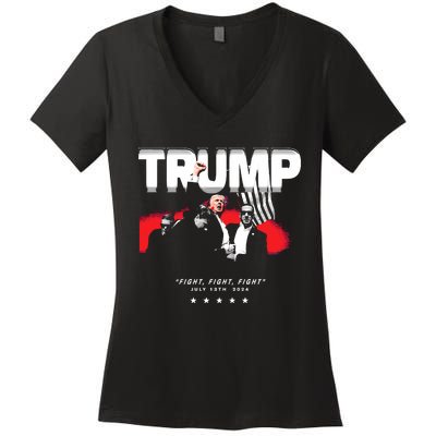 Ctespn Trump Fight Fight Fight July 13th 2024 Women's V-Neck T-Shirt