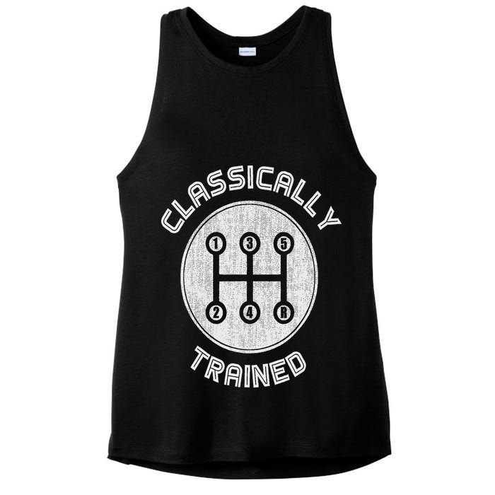 Classically Trained Funny Three Pedals Car Guys Ladies PosiCharge Tri-Blend Wicking Tank