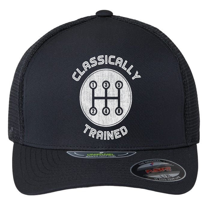 Classically Trained Funny Three Pedals Car Guys Flexfit Unipanel Trucker Cap