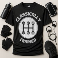 Classically Trained Funny Three Pedals Car Guys Cooling Performance Crew T-Shirt