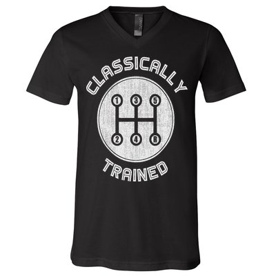 Classically Trained Funny Three Pedals Car Guys V-Neck T-Shirt