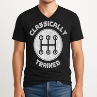 Classically Trained Funny Three Pedals Car Guys V-Neck T-Shirt