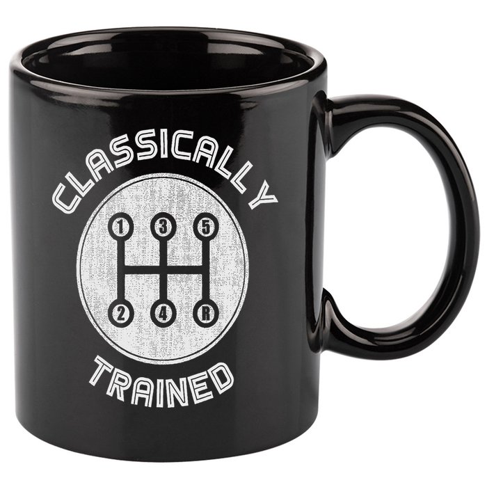 Classically Trained Funny Three Pedals Car Guys 11oz C Handle Ceramic Mug