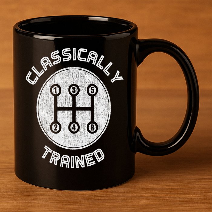 Classically Trained Funny Three Pedals Car Guys 11oz C Handle Ceramic Mug