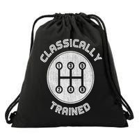 Classically Trained Funny Three Pedals Car Guys Drawstring Bag