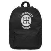 Classically Trained Funny Three Pedals Car Guys 16 in Basic Backpack