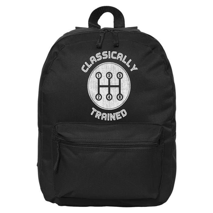 Classically Trained Funny Three Pedals Car Guys 16 in Basic Backpack