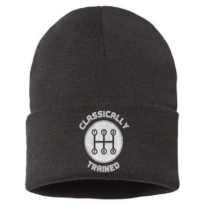 Classically Trained Funny Three Pedals Car Guys Sustainable Knit Beanie