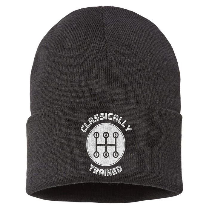 Classically Trained Funny Three Pedals Car Guys Sustainable Knit Beanie