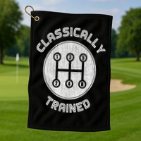 Classically Trained Funny Three Pedals Car Guys Golf Towel