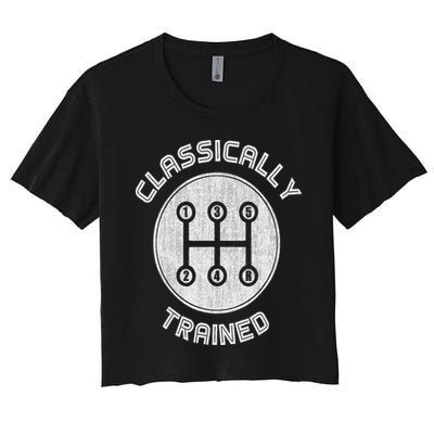 Classically Trained Funny Three Pedals Car Guys Women's Crop Top Tee