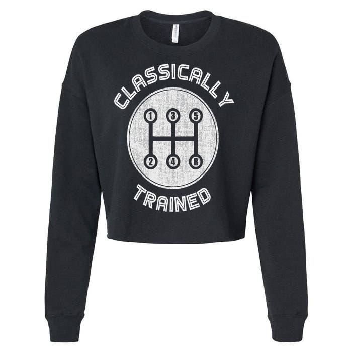 Classically Trained Funny Three Pedals Car Guys Cropped Pullover Crew