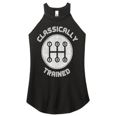 Classically Trained Funny Three Pedals Car Guys Women's Perfect Tri Rocker Tank