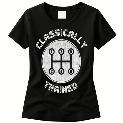 Classically Trained Funny Three Pedals Car Guys Womens T-Shirt