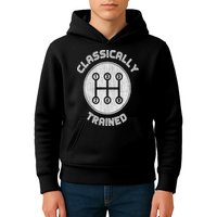 Classically Trained Funny Three Pedals Car Guys Kids Hoodie