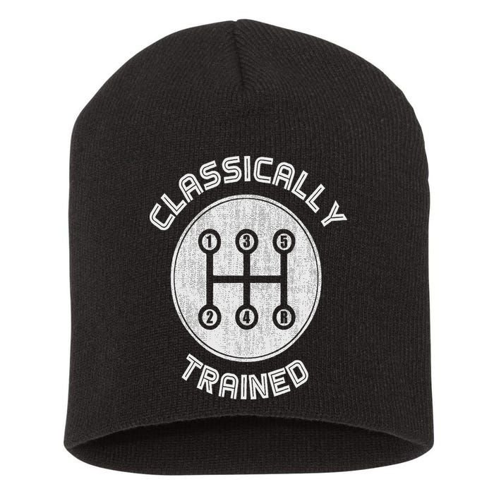 Classically Trained Funny Three Pedals Car Guys Short Acrylic Beanie