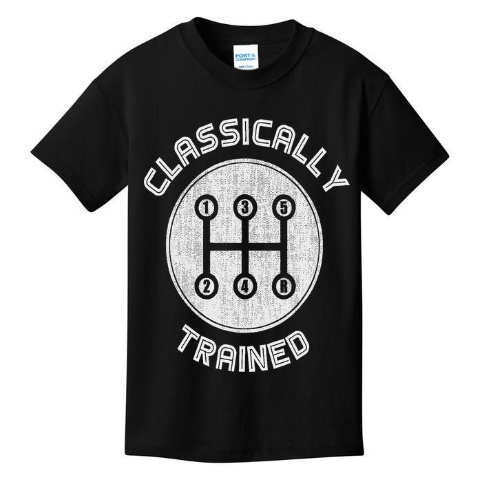 Classically Trained Funny Three Pedals Car Guys Kids T-Shirt