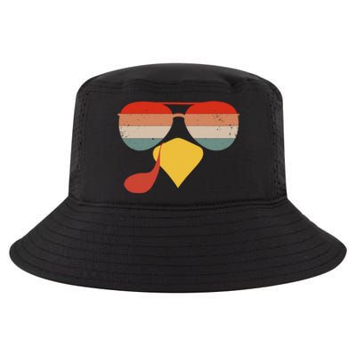 Cool Turkey Face Vintage Sunglasses Thanksgiving Fun Family Gift Cool Comfort Performance Bucket Hat