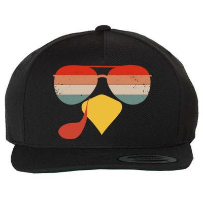 Cool Turkey Face Vintage Sunglasses Thanksgiving Fun Family Gift Wool Snapback Cap