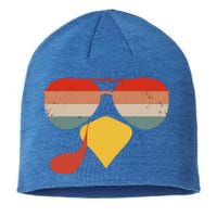 Cool Turkey Face Vintage Sunglasses Thanksgiving Fun Family Gift Sustainable Beanie