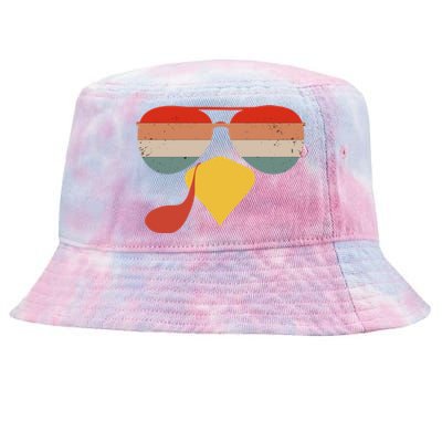 Cool Turkey Face Vintage Sunglasses Thanksgiving Fun Family Gift Tie-Dyed Bucket Hat