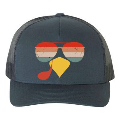 Cool Turkey Face Vintage Sunglasses Thanksgiving Fun Family Gift Yupoong Adult 5-Panel Trucker Hat