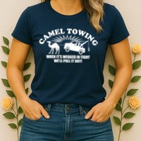 Camel Towing Funny Womens T-Shirt