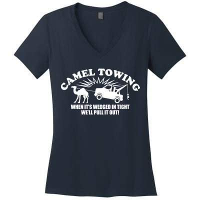 Camel Towing Funny Women's V-Neck T-Shirt