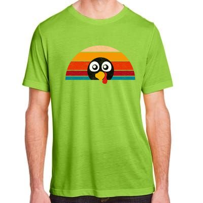 Cute Turkey Face Retro Vintage For Thanksgiving Party Gift Adult ChromaSoft Performance T-Shirt