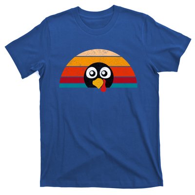 Cute Turkey Face Retro Vintage For Thanksgiving Party Gift T-Shirt