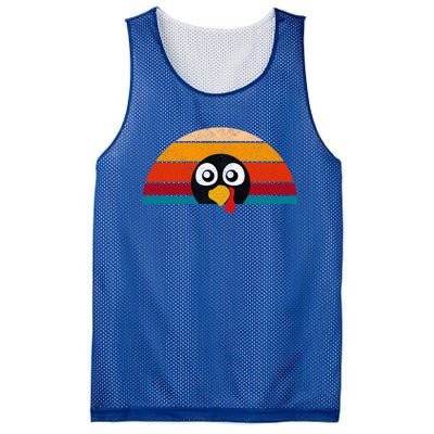 Cute Turkey Face Retro Vintage For Thanksgiving Party Gift Mesh Reversible Basketball Jersey Tank