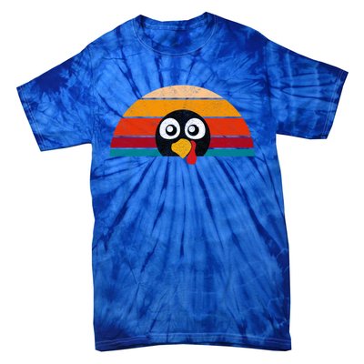 Cute Turkey Face Retro Vintage For Thanksgiving Party Gift Tie-Dye T-Shirt