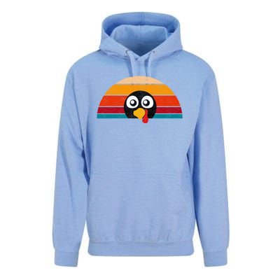 Cute Turkey Face Retro Vintage For Thanksgiving Party Gift Unisex Surf Hoodie