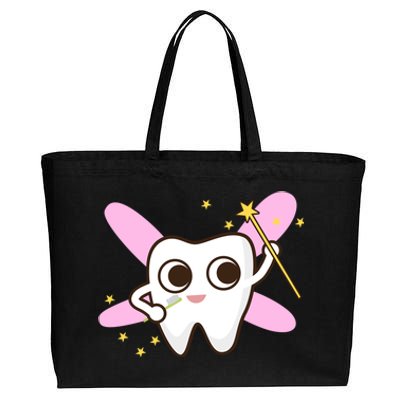 Cute Tooth Fairy Dental Tees And Gift Cotton Canvas Jumbo Tote