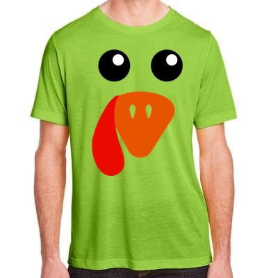 Cute Turkey Face Gift Pilgrim Thanksgiving Day Costume Gift Adult ChromaSoft Performance T-Shirt