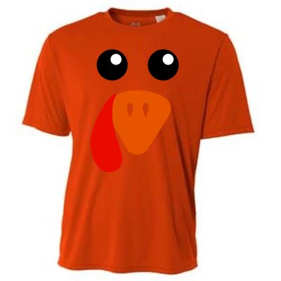 Cute Turkey Face Gift Pilgrim Thanksgiving Day Costume Gift Cooling Performance Crew T-Shirt