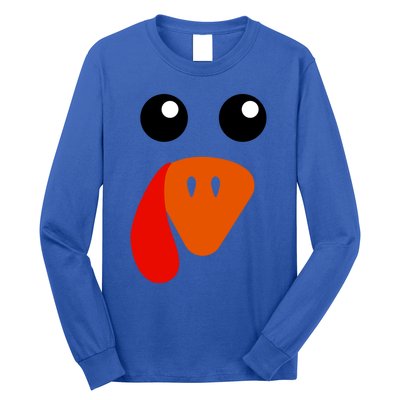 Cute Turkey Face Gift Pilgrim Thanksgiving Day Costume Gift Long Sleeve Shirt